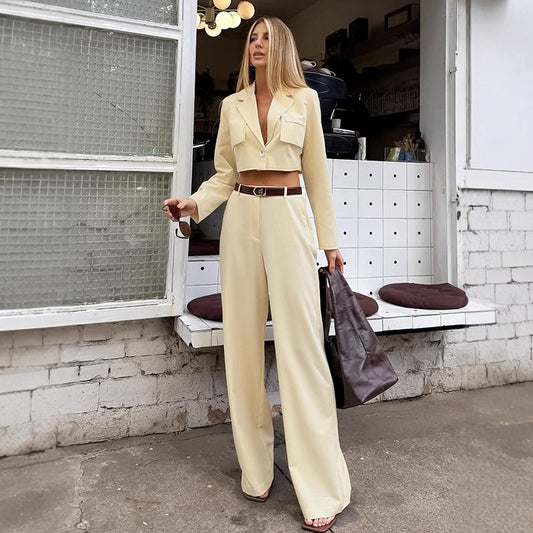 Design Sense Women's Suit Short Suit Collar Long Sleeve