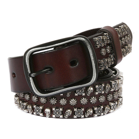 Personalized First Layer Cowhide Hip-hop All-match Knight Belt