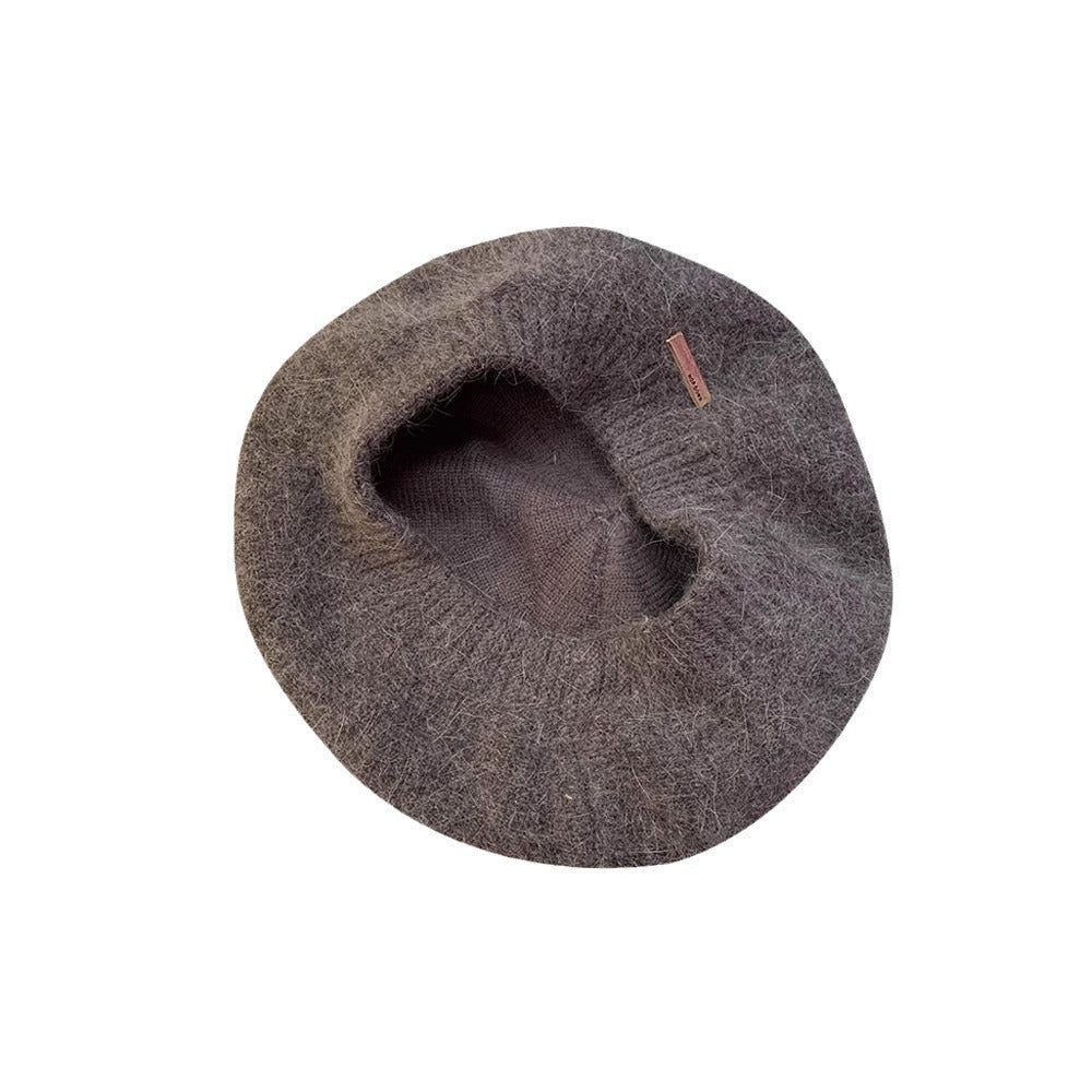 Knitted Gray Beret Women's Winter Warm