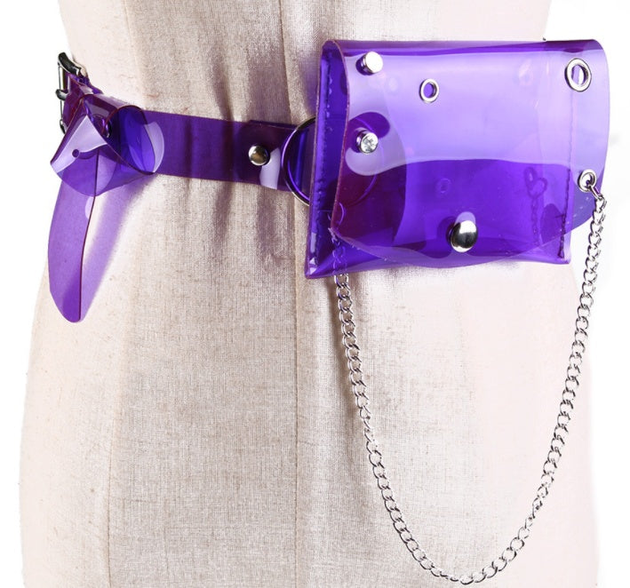 Transparent Laser Waist Bag Belt Women's Chain Mini Small Bag