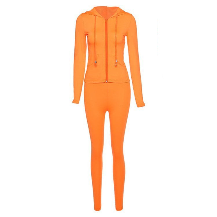 New Women's Clothing Autumn Cardigan Hooded Slim Fit Sports And Leisure Suit