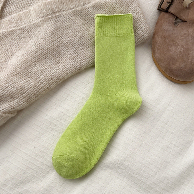 Autumn And Winter Plush Thickened Mid-calf Warm Cotton Socks