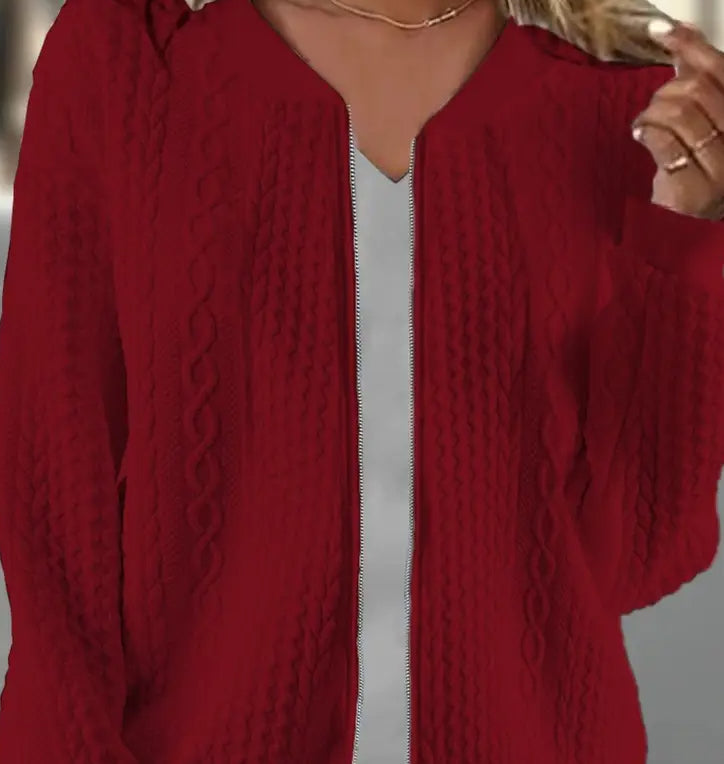 Women's Jacquard Long Sleeve Casual Short Coat