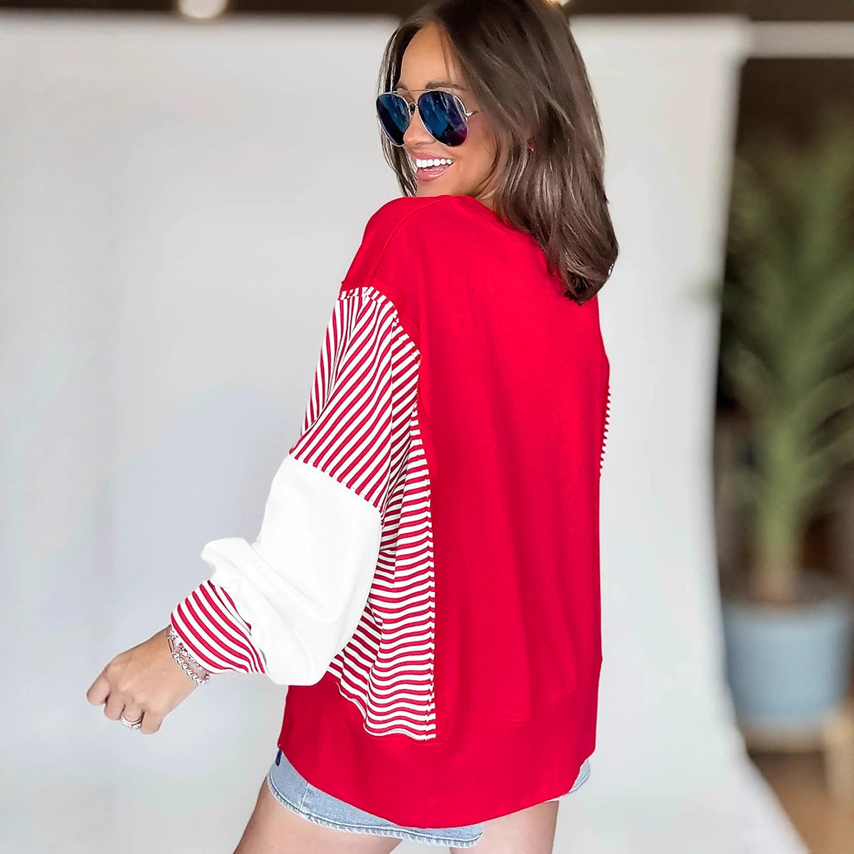 New Loose-fit Casual Round-neck Pullover In Multiple Colors