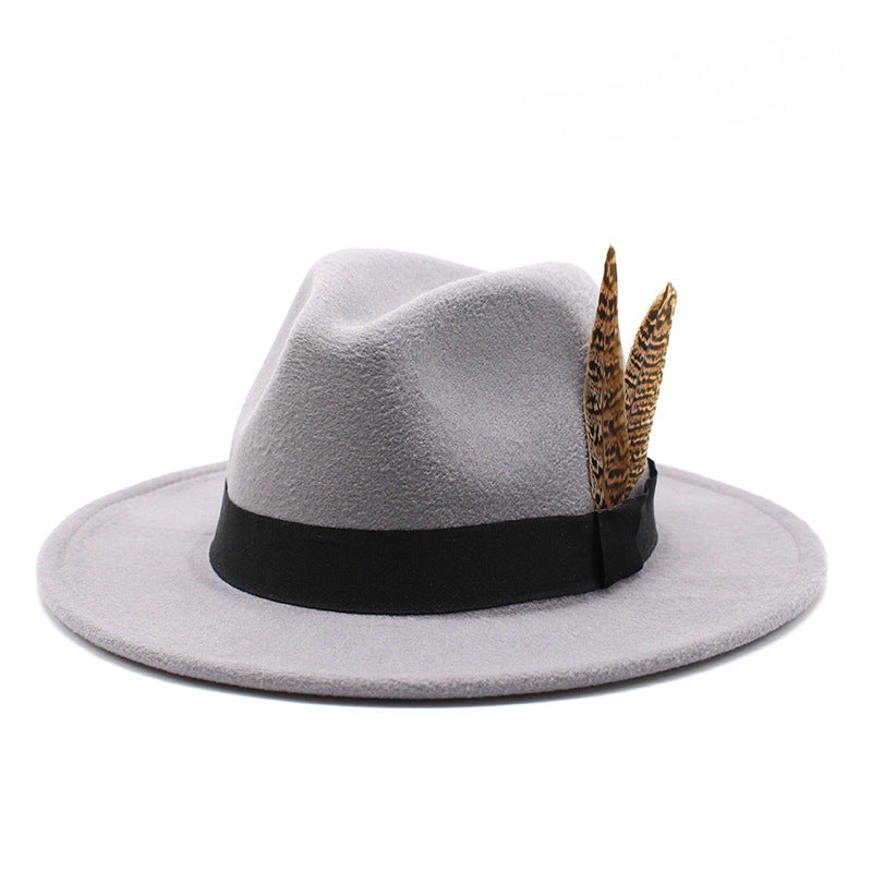 British Style Versatile Flat Border Jazz Hat Woolen