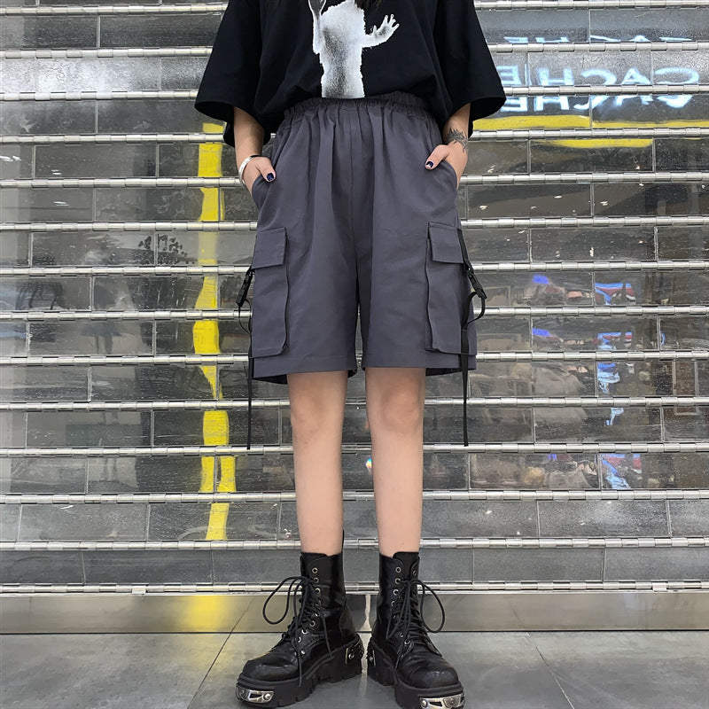 Women's Fashion Black Wide Leg Pants Summer Overalls