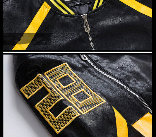 New Men's Casual PU Leather Youth  Jacket