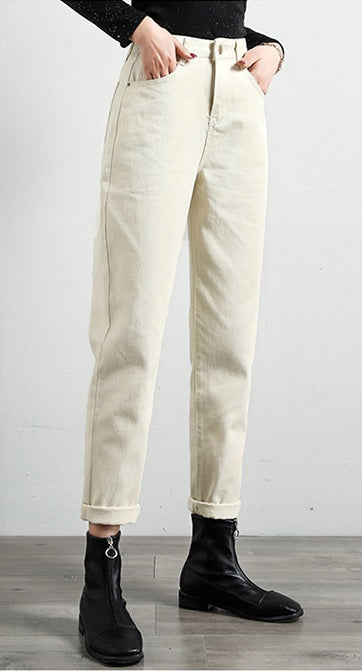 Korean Jeans Loose Harem Pants High Waist Radish Chic Pants Straight Retro Dad