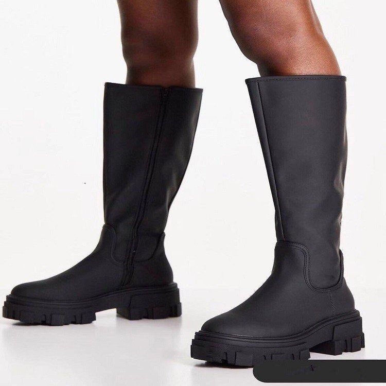 Plus Size Long Women's New Round Head Is Thin But Not Knee Martin Boots