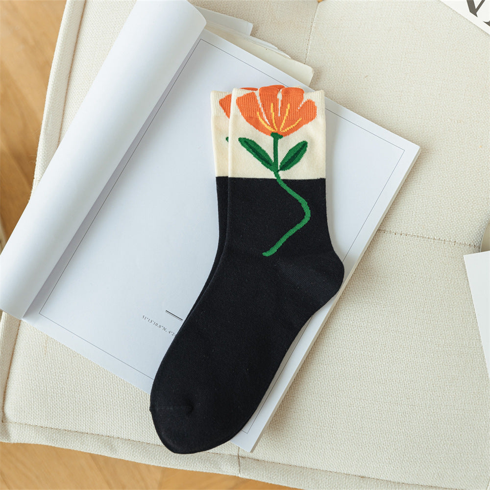 Dadongmen All-match Tulip Pile Socks Cute Stockings
