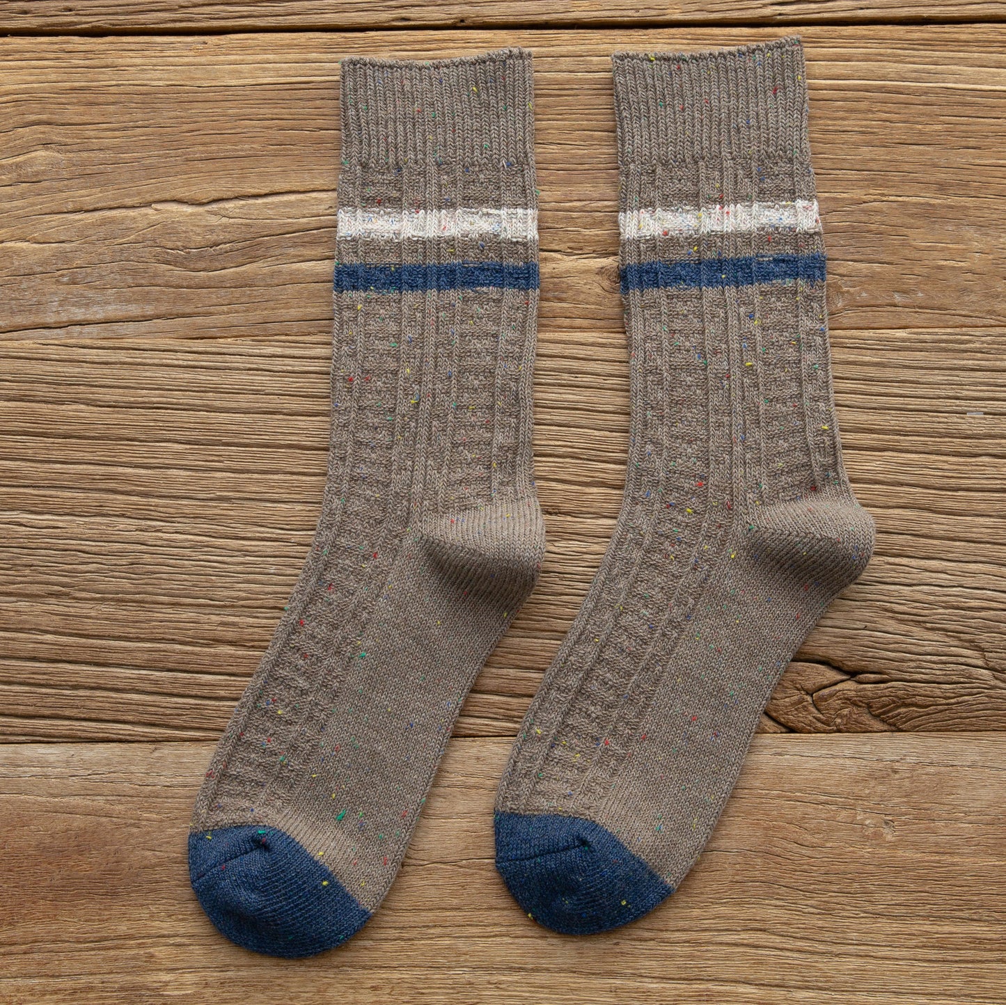 Tube Socks Retro Mori Style Color Matching Thick Thread Wool