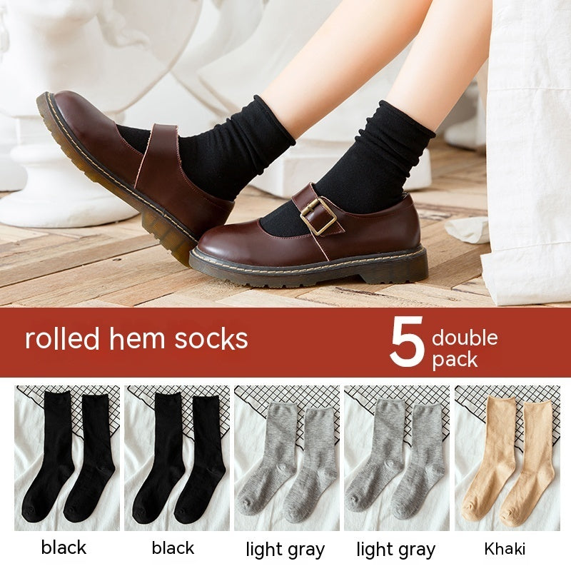 Non Pure Cotton High Tube Loafers And Socks