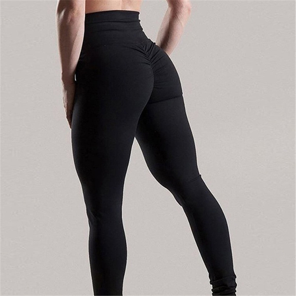 Ensfarvede høj-elastiske hurtigtørrende bukser leggings til kvinder