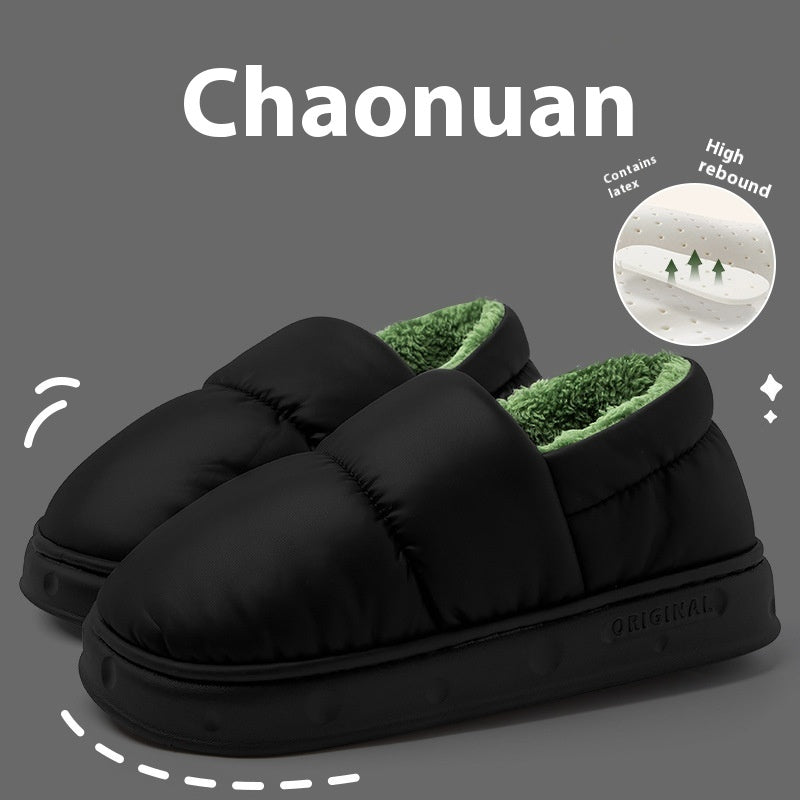 Ankle Wrap Winter Waterproof Thick Bottom Indoor Home Non-slip Plush Warm Cotton Slippers