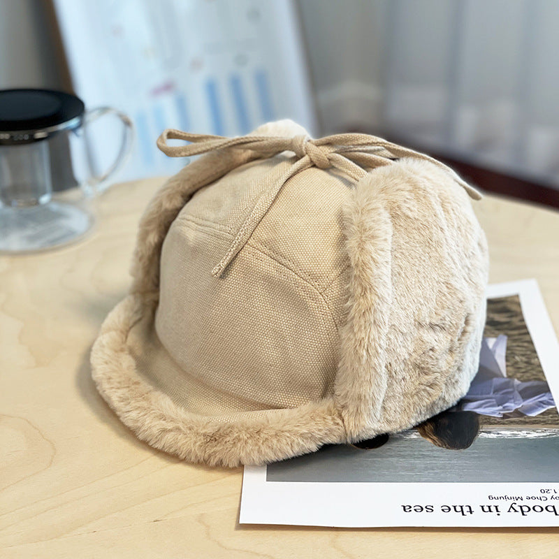 Electric Car Lamb Velvet Plus Velvet Leifeng Hat