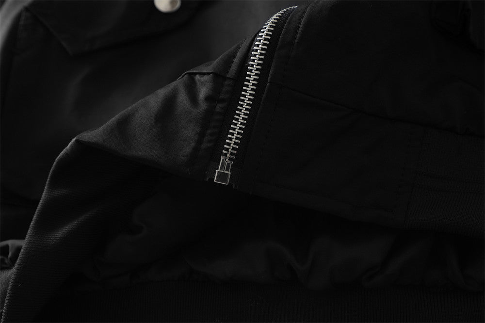 Street Multi-pocket Bomber Jacket Men's Contrast Color