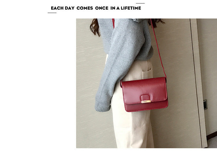 New Style Oily Leather Simple Shoulder Messenger Bag For Women