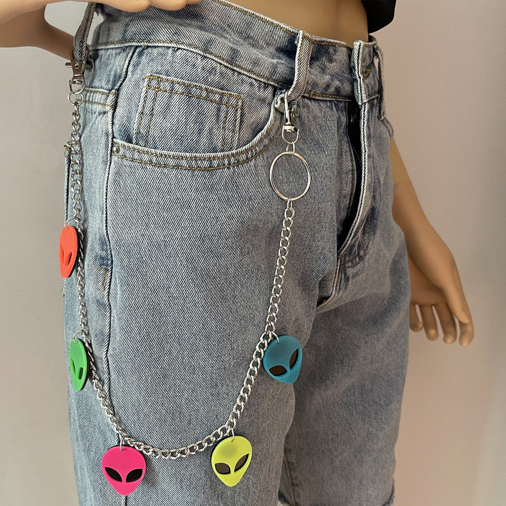 Hip Hop Trend Metal Single Layer Men's And Women's Pants Waist Chain