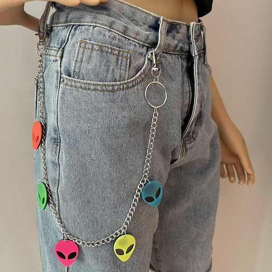 Hip Hop Trend Metal Single Layer Men's And Women's Pants Waist Chain