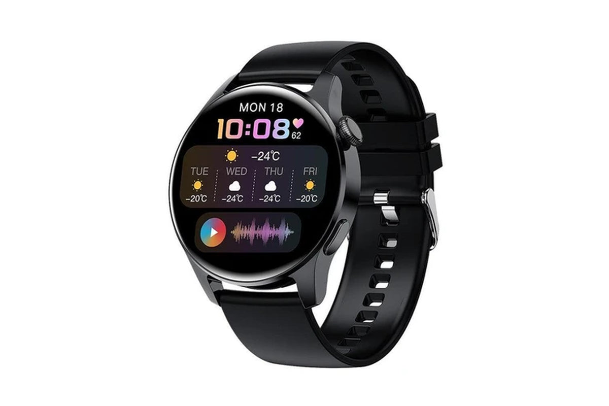 New Bluetooth Call Smart Watch Men Full Touch Sport Fitness Watches Waterproof Heart Rate Steel Band Smartwatch Android Ios - Black Silicone Belt