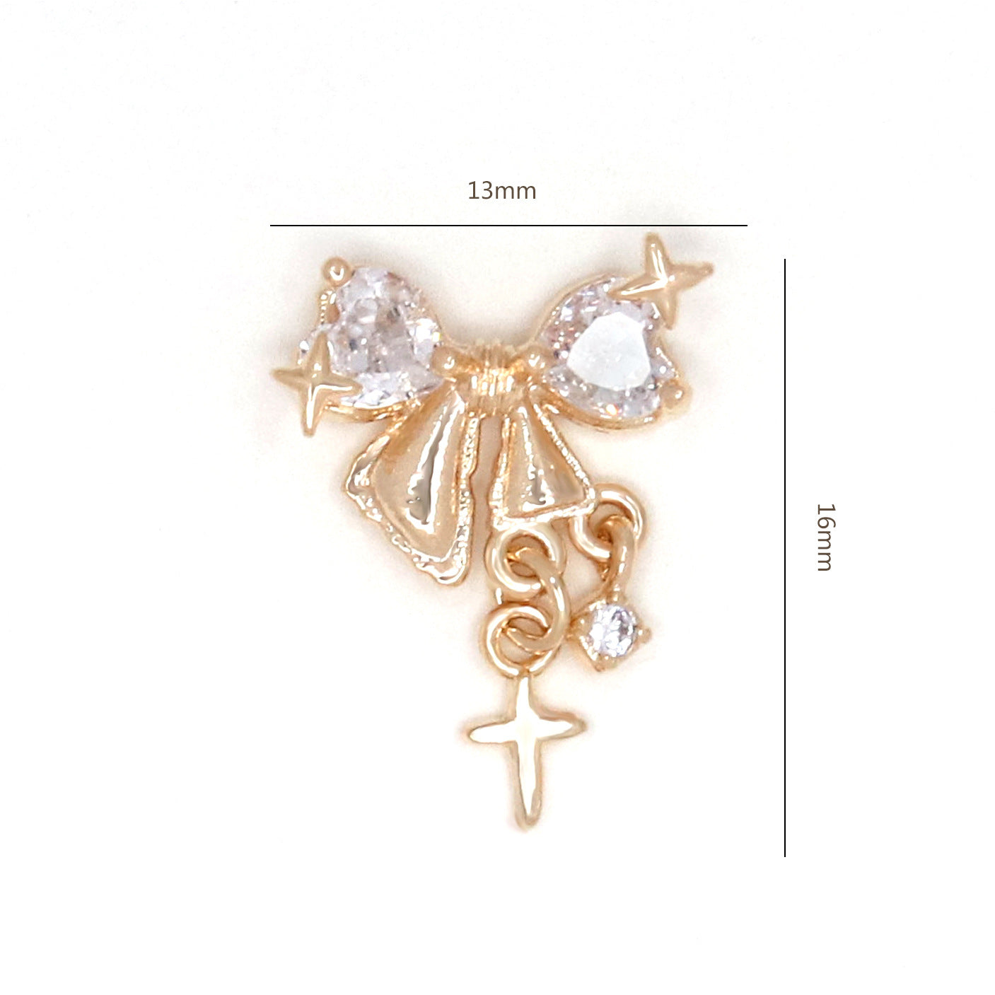 Bow Zircon Nail Ornament Zircon