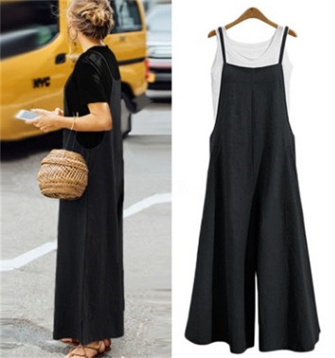 Women's Loose Slimming Casual Minimalist Jumpsuit With Straps