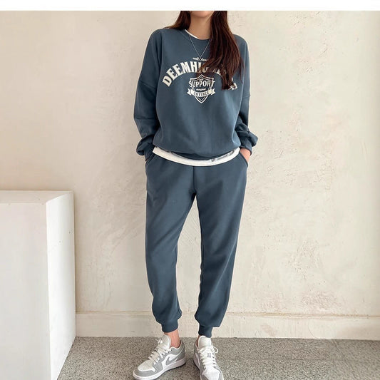 FallWinter Thickened Korean-Style Sporty Casual Womens Set Fashionable