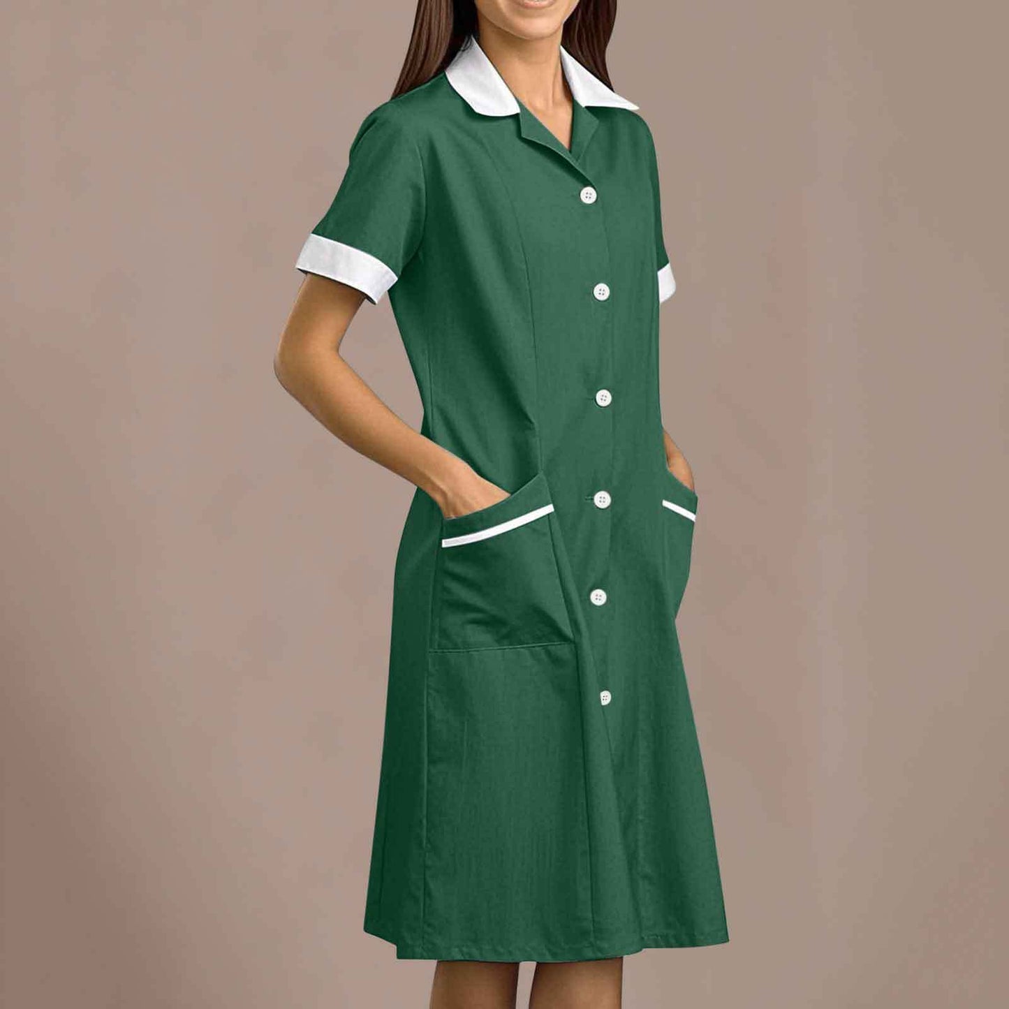 Beauty Dress With A Lapel Collar And Patch Pockets
