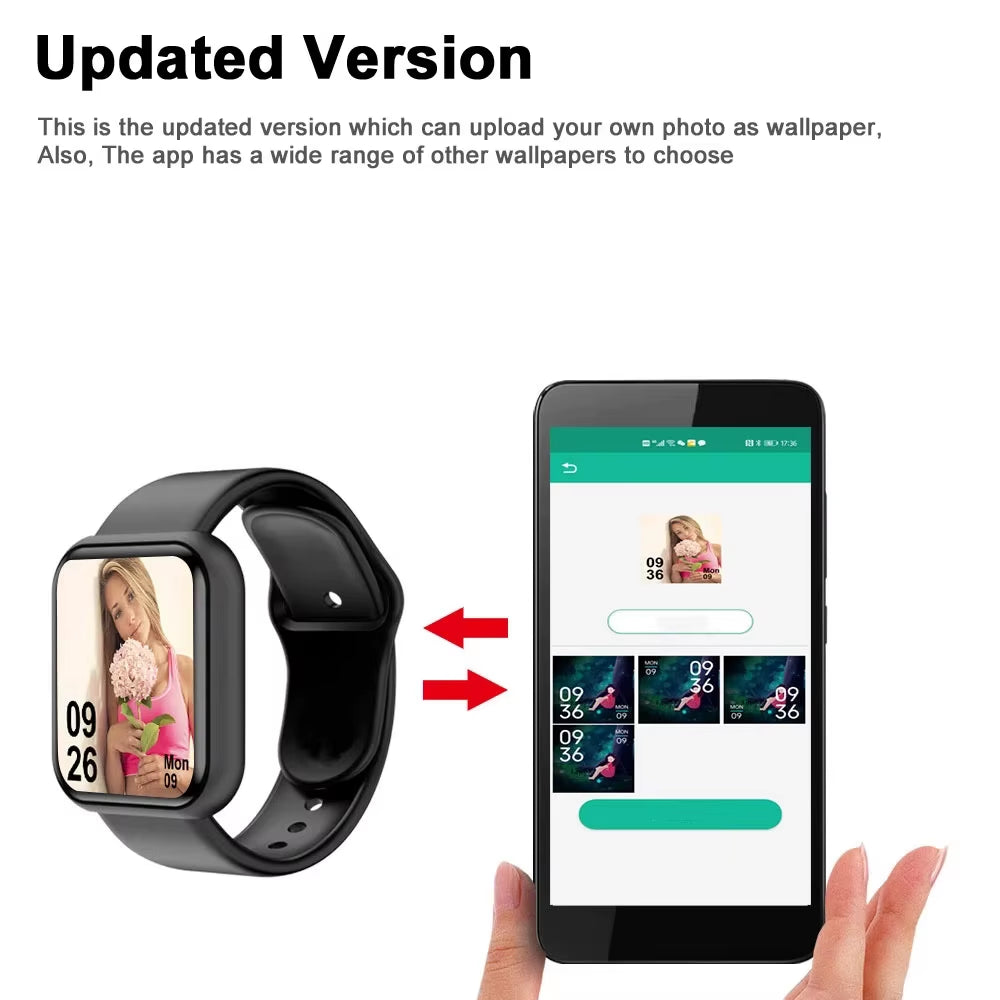 Smart Watch for Men Women Wristwatch Bluetooth Connect Phone Music Player Fitness Sport Bracelet Health Monitor Digital Watches