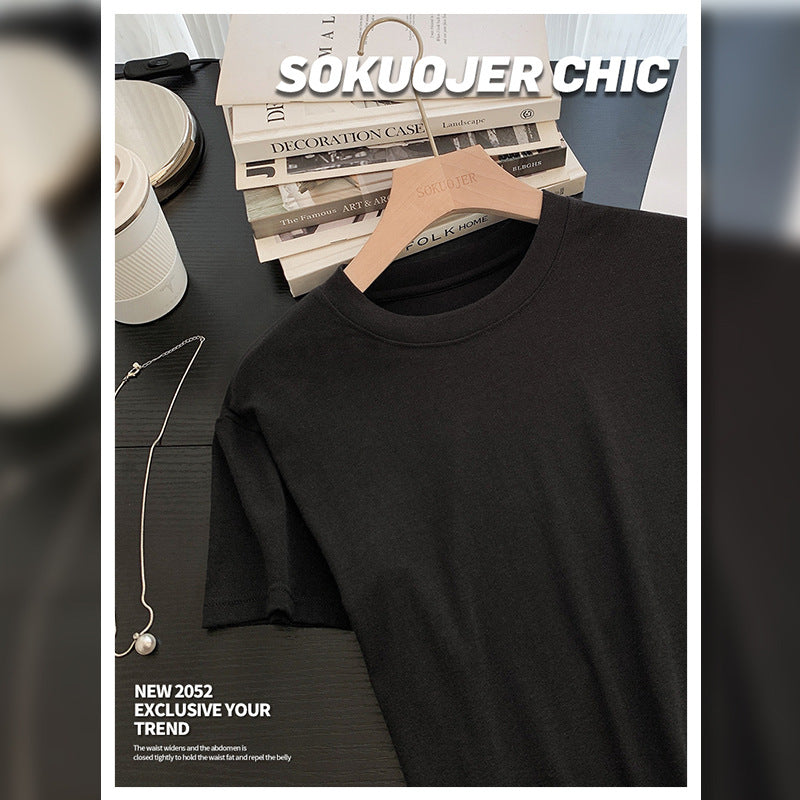 Modal T-shirt med korte ærmer til kvinder - Høj elastisk slim-fit rundhalset top