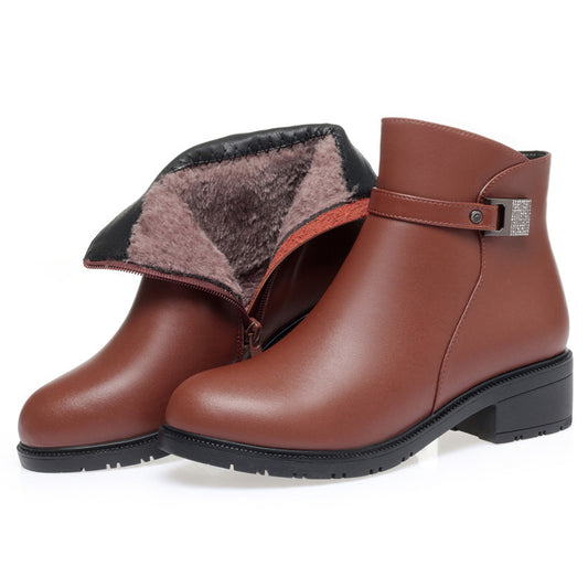 Women's Mid-heel Chunky Heel Metal Embellished Short Boots