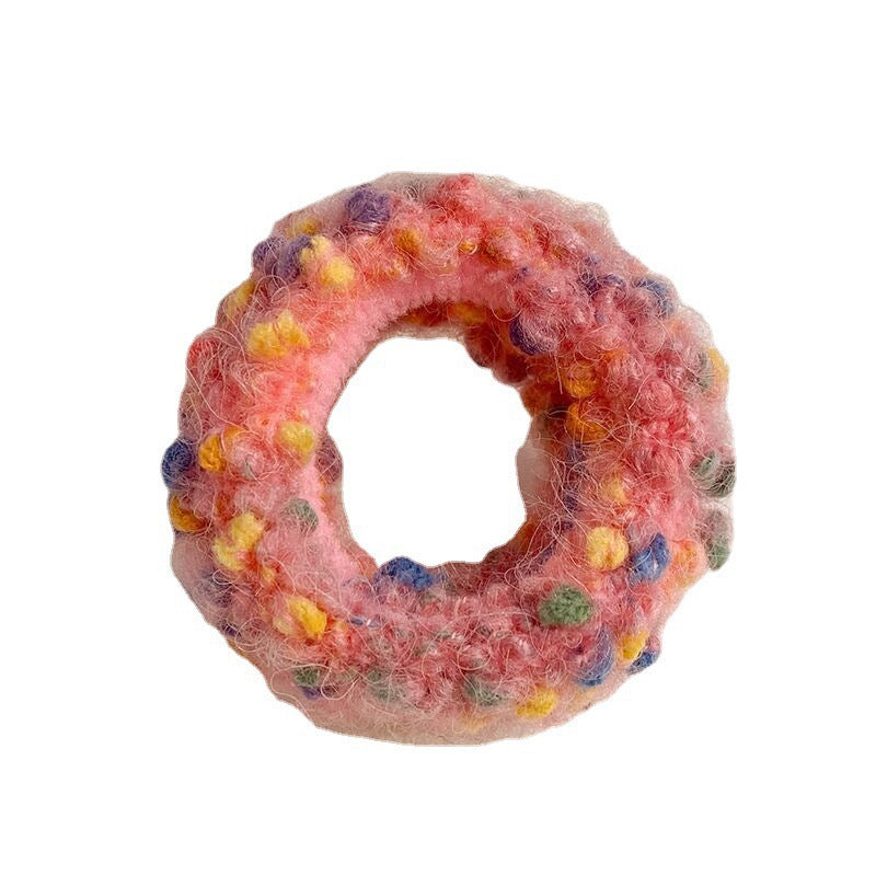 Women's Simple Plush Color Large Intestine Hair Ring