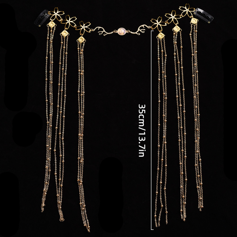 Long Tassel Waterdrop Rhombus Headband Retro Handmade Fringe Face Curtain