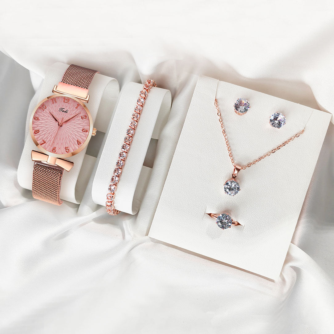 Leisure Gift Quartz Watch Five-piece Set Accessories Set