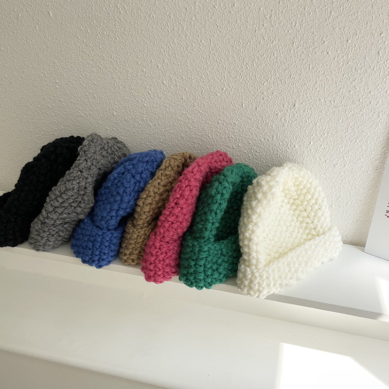 Chunky Knitted Pineapple Pattern Beanie