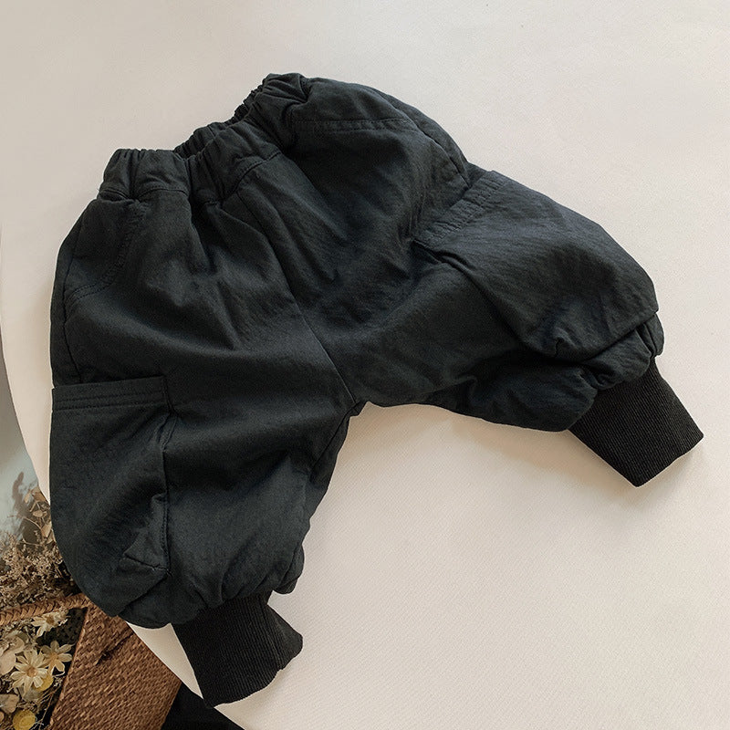 Children's Velvet Padded Loose Overalls