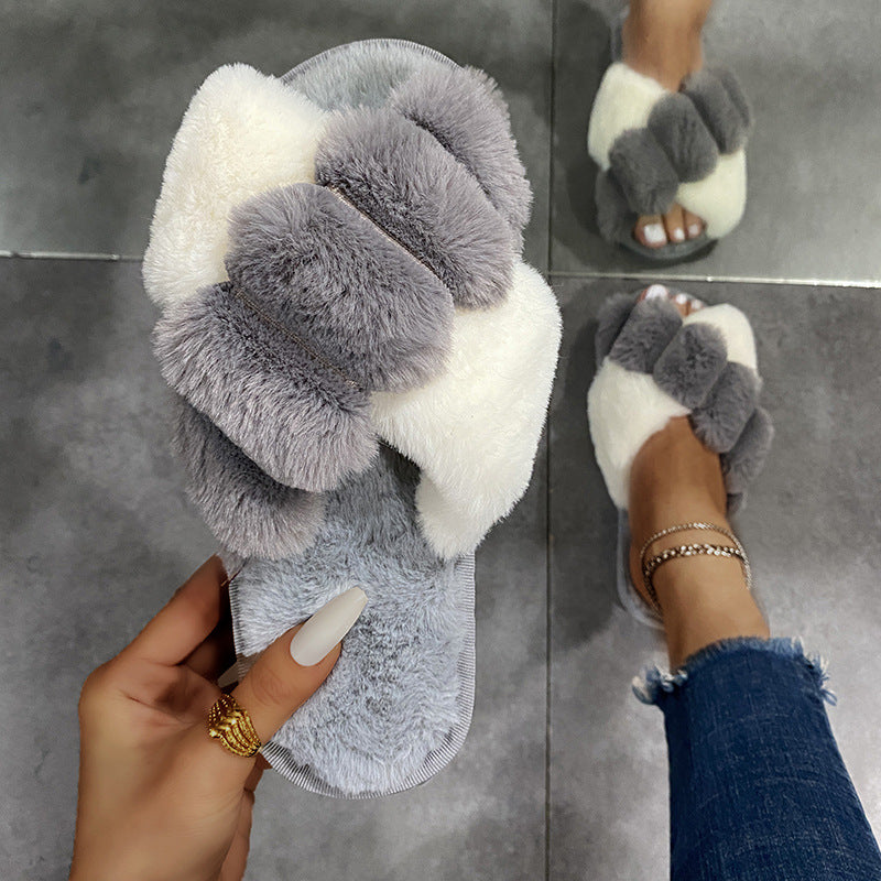 Furry Slippers New Autumn And Winter Indoor