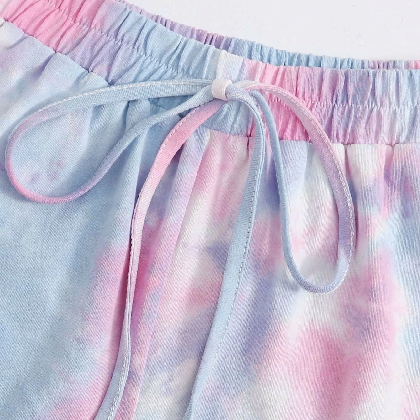 Fashionable Smudge Elastic Waist Casual Shorts