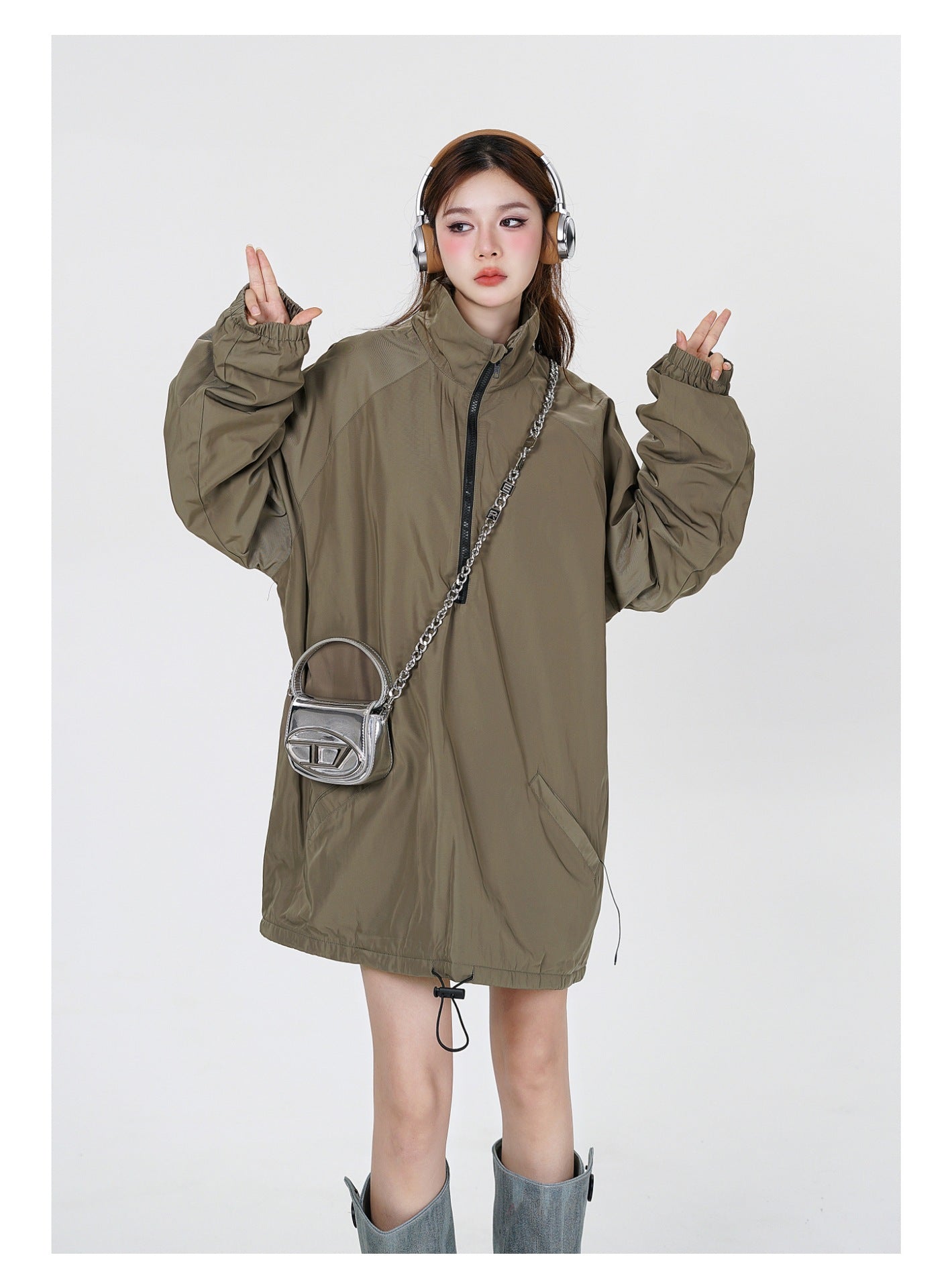 Fleece-lined Casual Loose Jacket Male