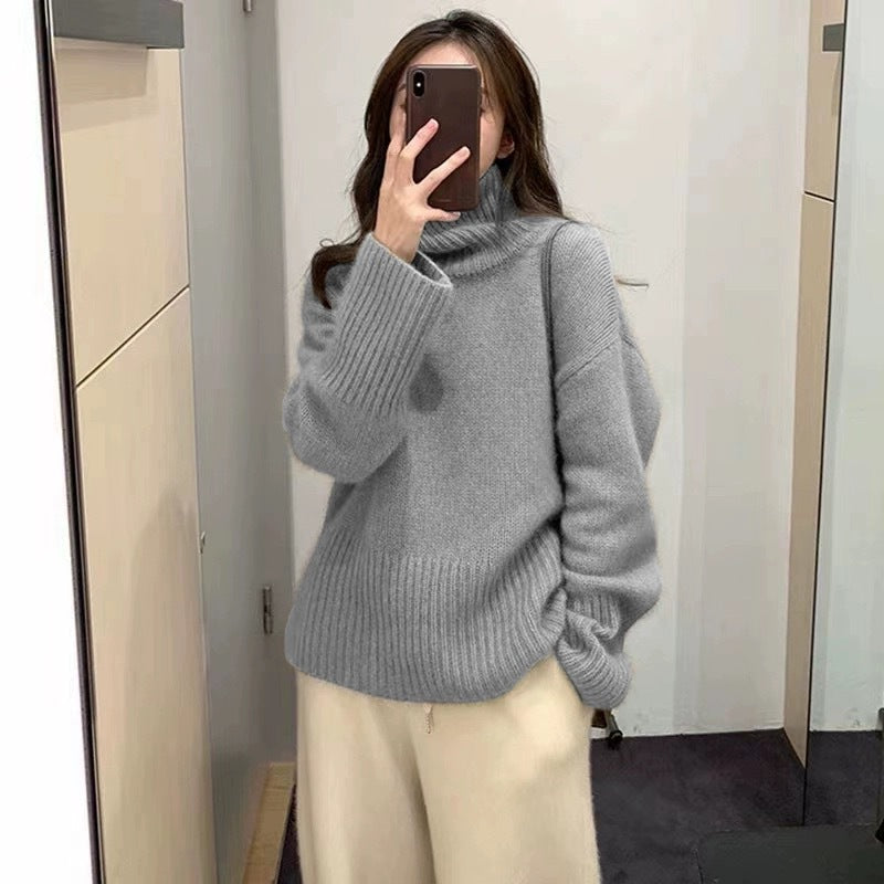 New High Neck Thick Sweater Women