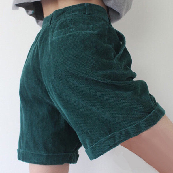 Girls High Waist Fleece Green Casual Pants