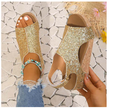 Fish Mouth Roman Shoes Trifle Bottom Height Increased Sandals