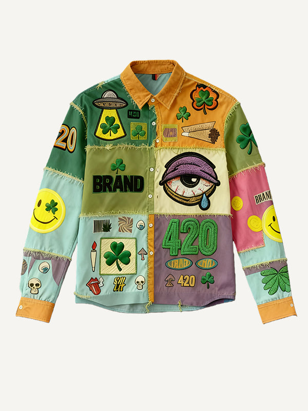 Moderigtig afslappet skjorte i polyester med print