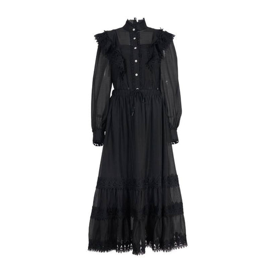 Lotus Leaf Edge Long Sleeved Shirt Elastic Waist Half Length Long Skirt Set