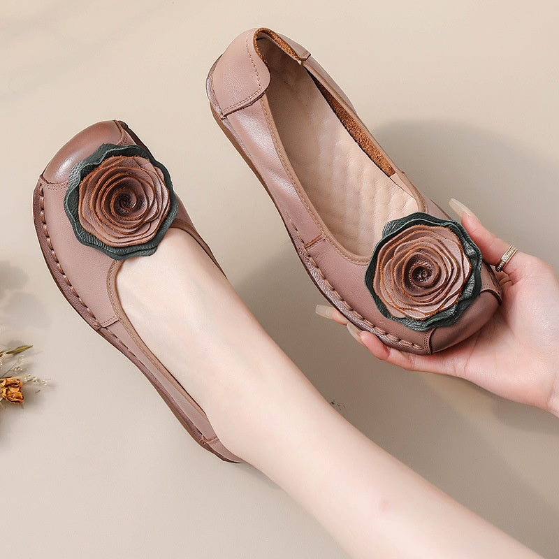 Handmade Leather Womens Shoes In Ethnic Style