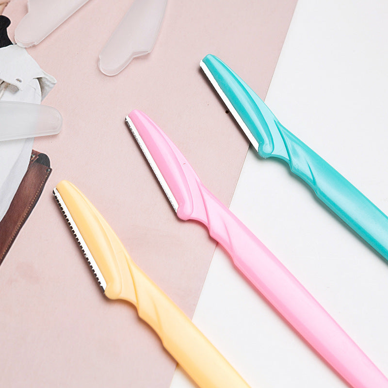 Stainless Steel Round Mixed Color Eyebrow Trimming Knife
