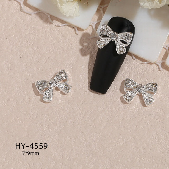 New Nail Beauty Butterfly Silver Metal Alloy Rhinestone DIY Ornament Accessories