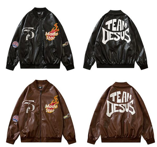 American Retro Street Hip Hop Loose Baseball Uniform Couples Jacket