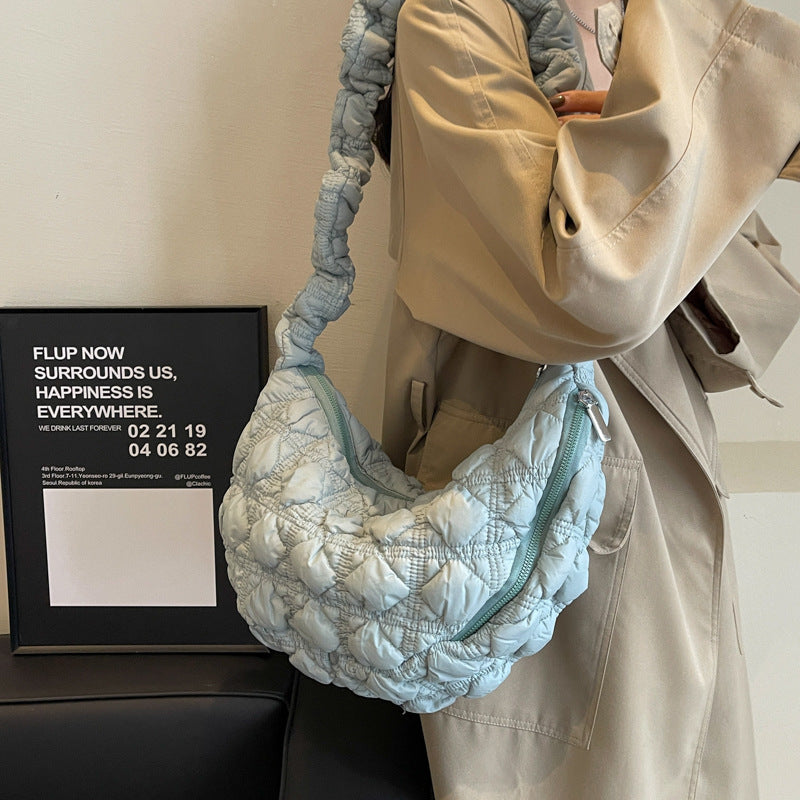 Niche Drawstring Shoulder Crossbody Pleated Cloud Bag