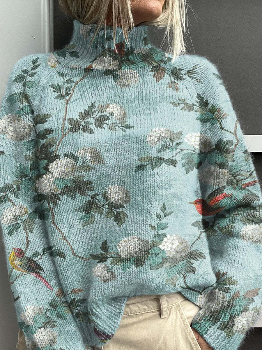 Dame enkel printet afslappet frakke cardigan sweater